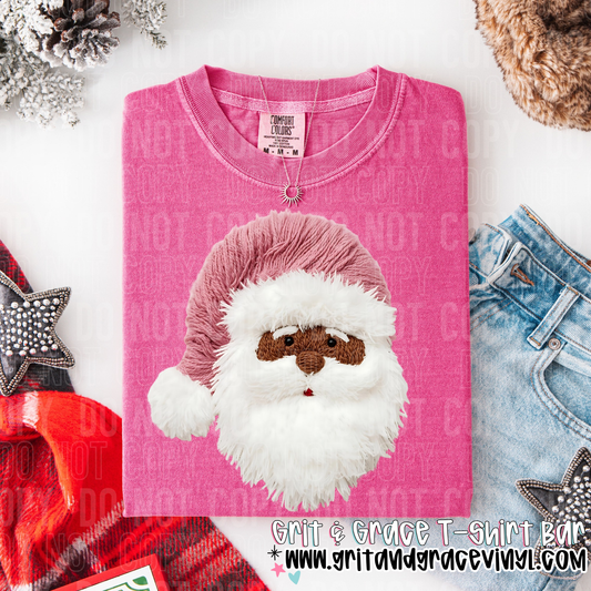 Pink Hat Yarn Santa