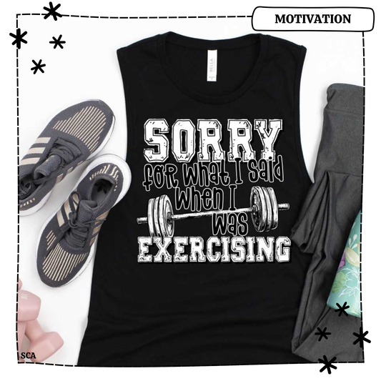 Sorry for what I said when I was exercising (white)
