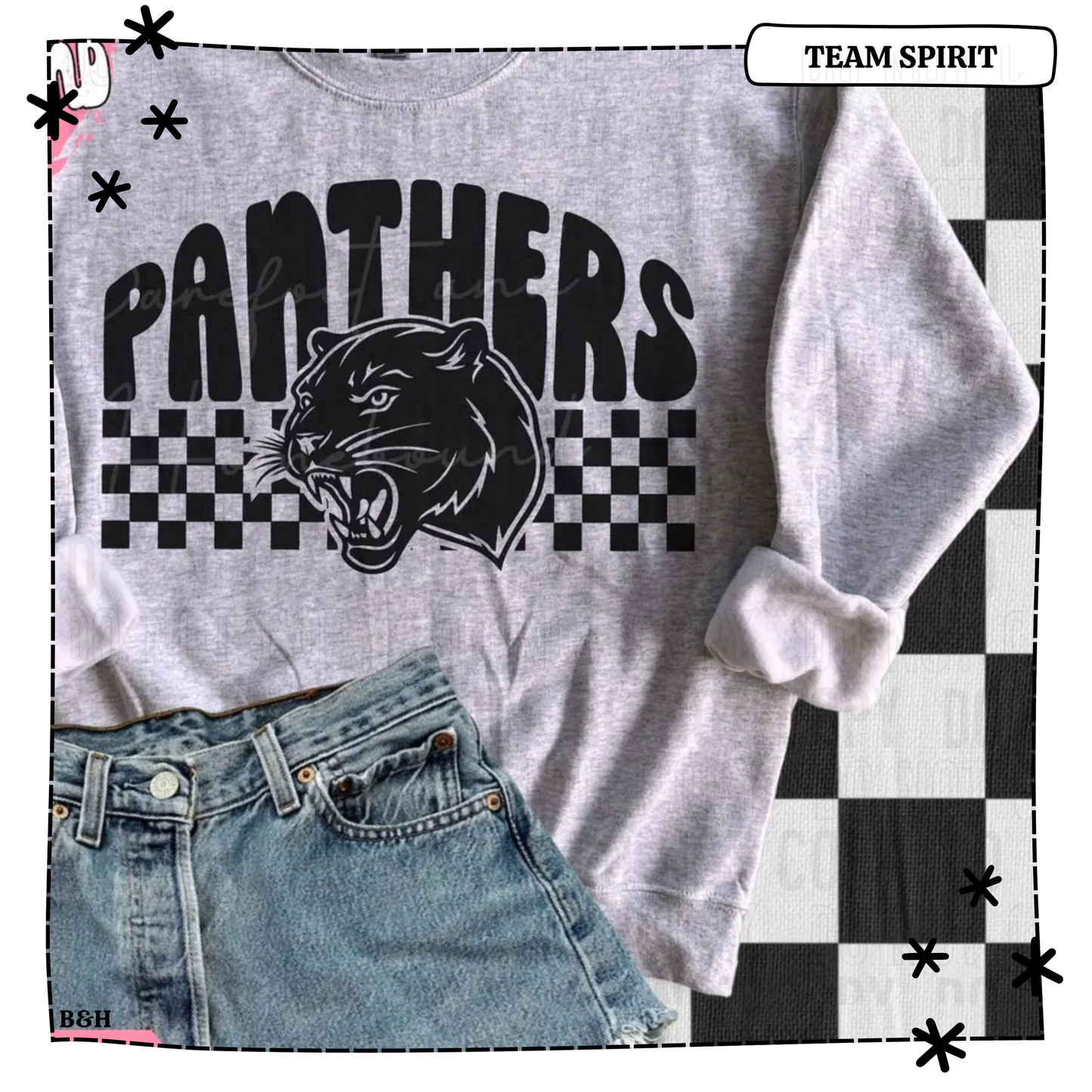 Checkered Panthers (Design will be white for Bay District Guidelines)