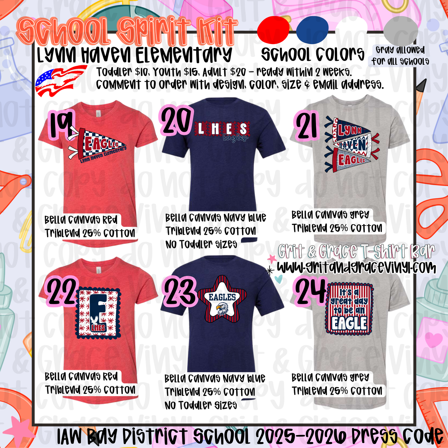 Lynn Haven Elementary - School Spirit ($3/item donated to PTO)