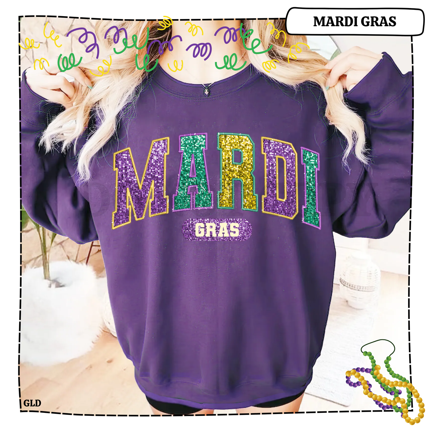 Mardi Gras Varsity Faux
