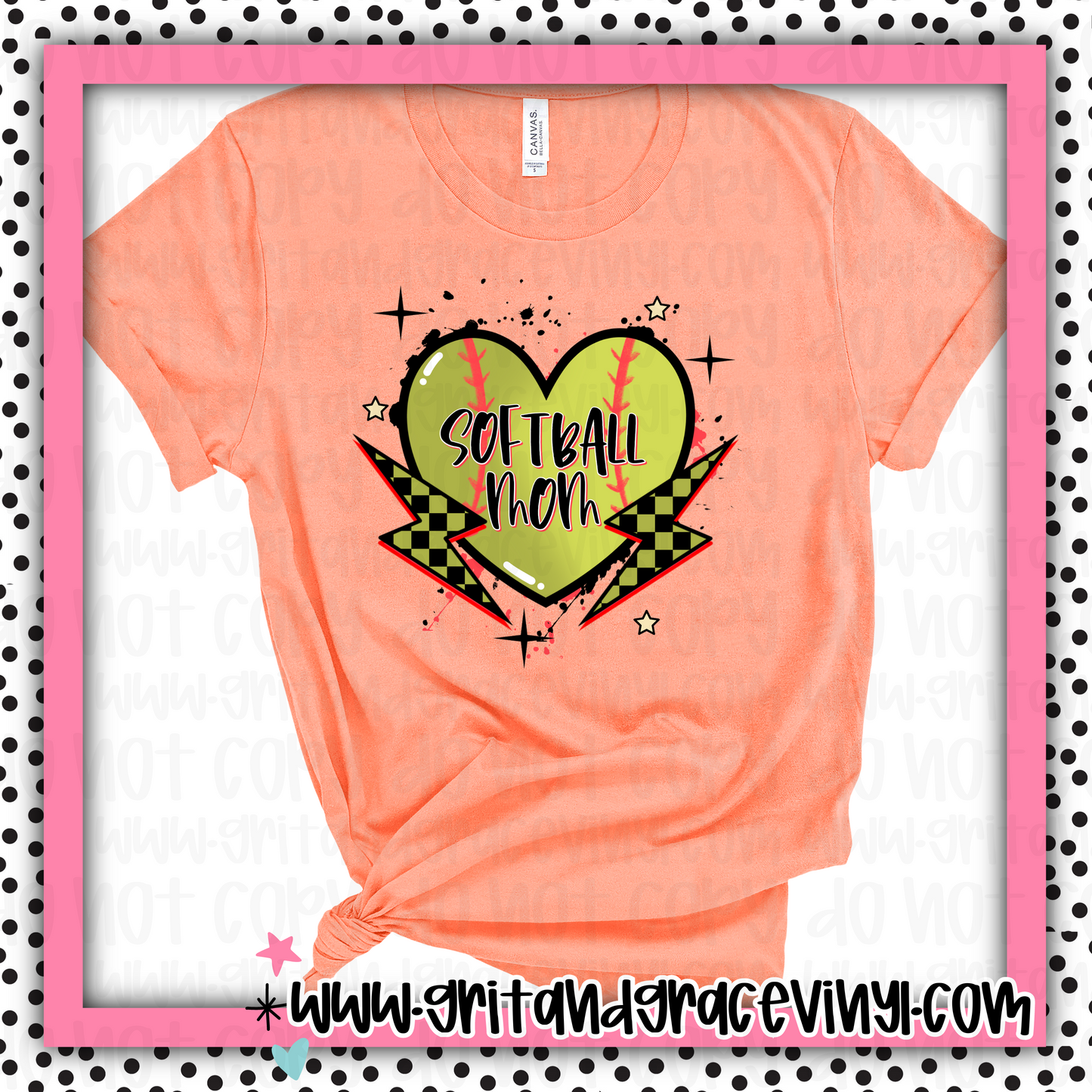 Softball Mom Heart