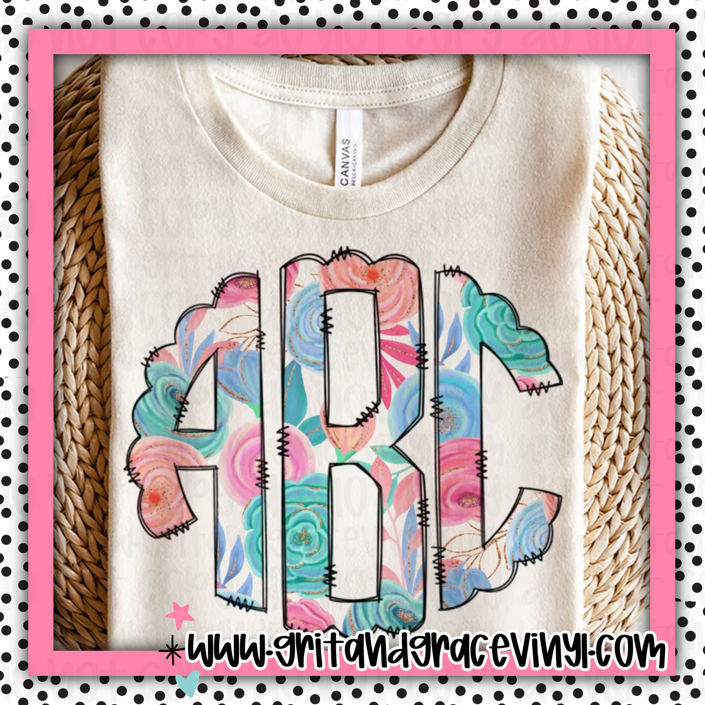 Bright Floral Monogram