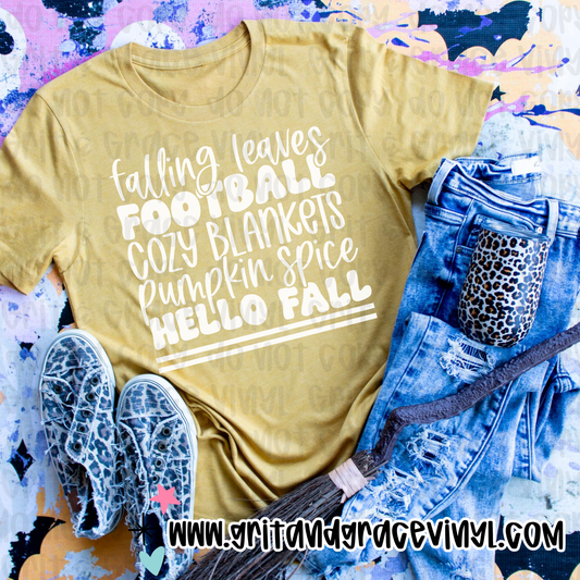 Falling Leaves Football Cozy Blankets