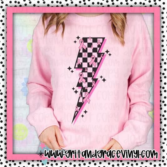 Retro Pink Ribbon Bolt