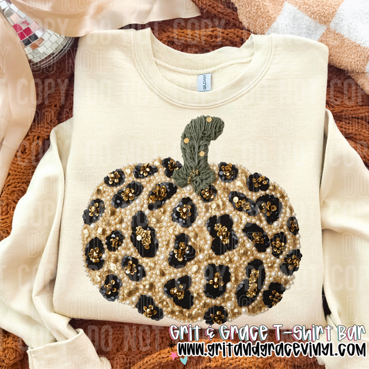 Leopard Sequin Pumpkin
