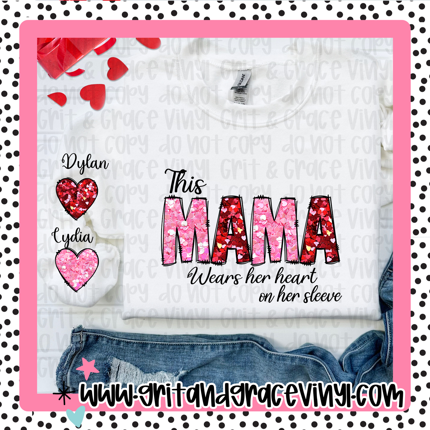 This mama wears her heart on her sleeve