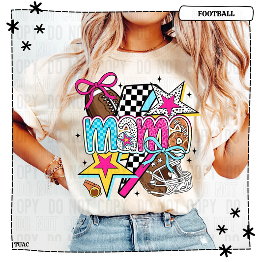 Bright Retro Football Mama