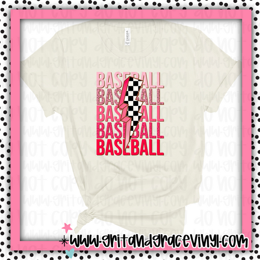 Baseball Stacked Red