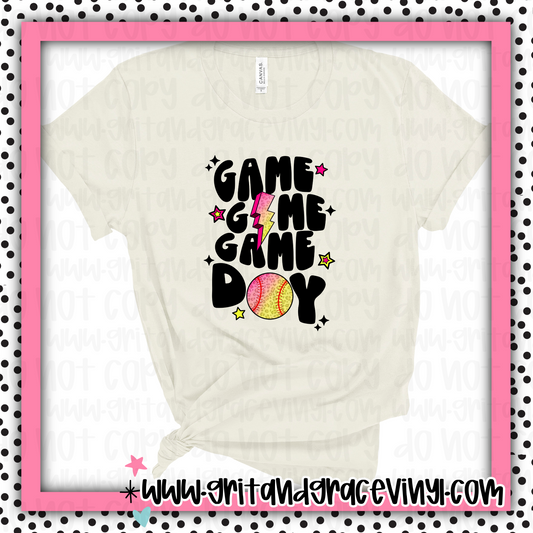 Game Day Softball Pink & Yellow