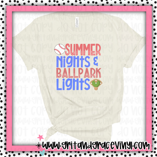 Summer Nights & Ballpark Lights (Red & Blue)