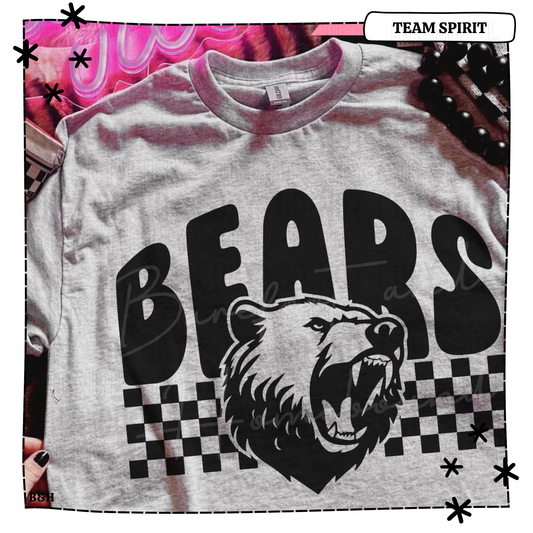 Checkered Bears (Design will be white for Bay District Guidelines)