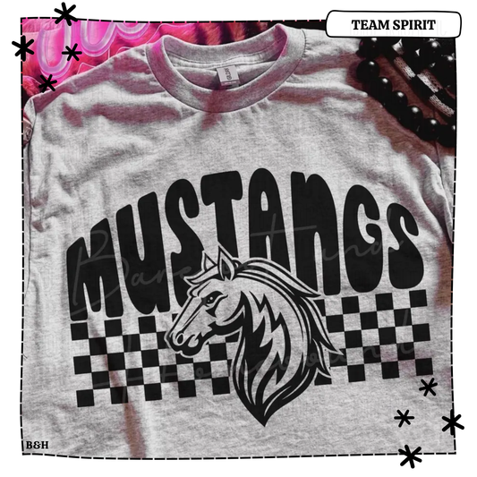Checkered Mustangs (Design will be white for Bay District Guidelines)