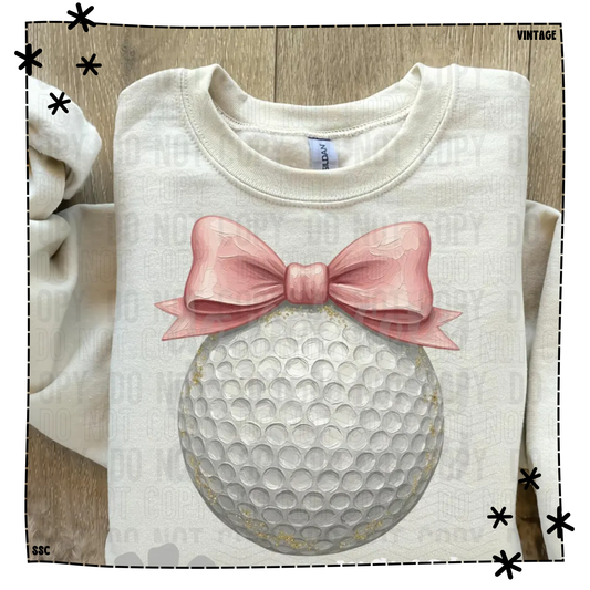 Golf Pink Coquette Hand Painted