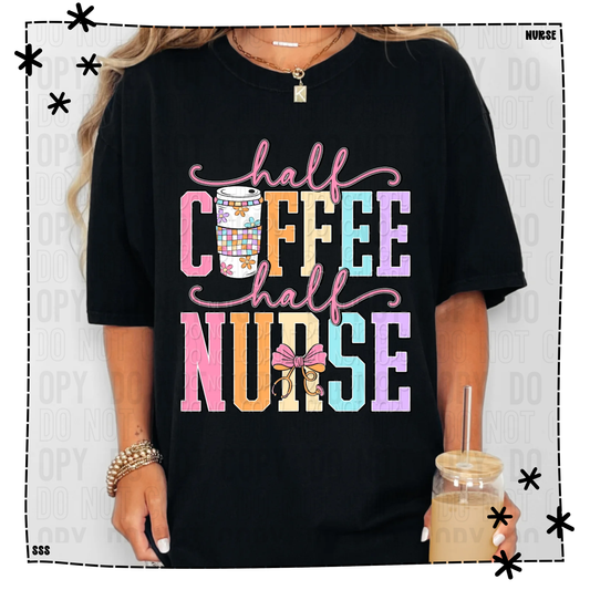Half Coffee Half Nurse Stethoscope Bow