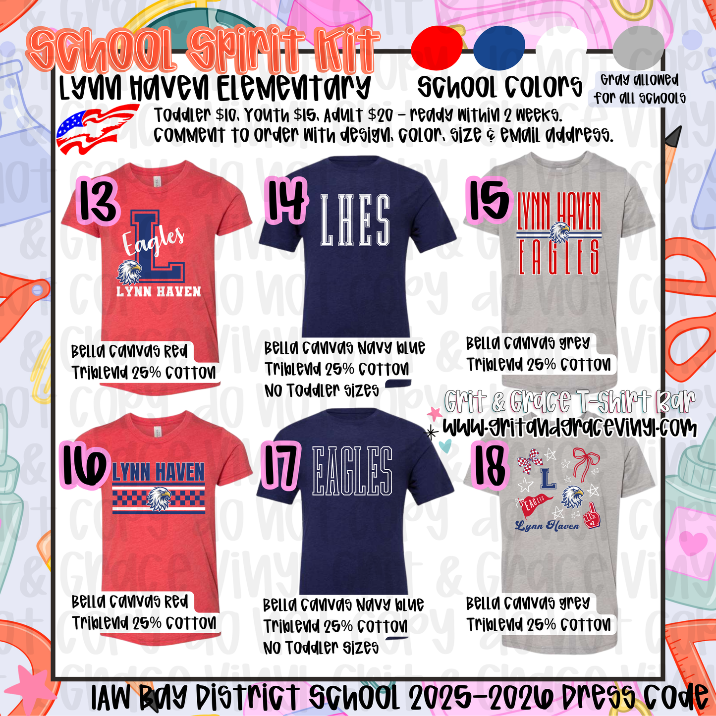 Lynn Haven Elementary - School Spirit ($3/item donated to PTO)