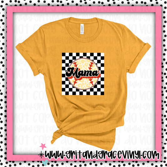 Baseball Checkerboard Mama