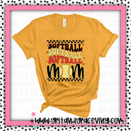 Softball Mom Stacked Black