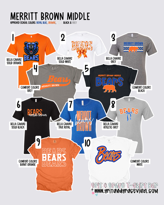 Merritt Brown Middle - School Spirit [Principal Hart APPROVED!] $3/item sold donated