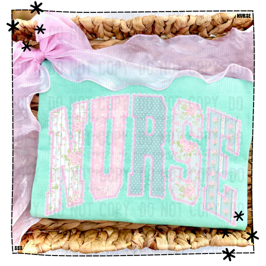Nurse Floral Mint Lace Arch