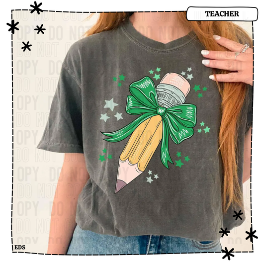 Pencil Green Bow