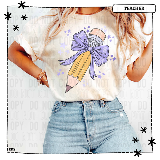 Pencil Purple Bow