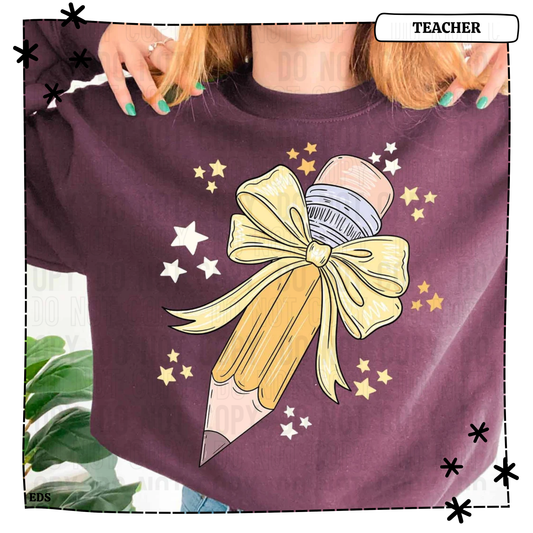 Pencil Yellow Bow