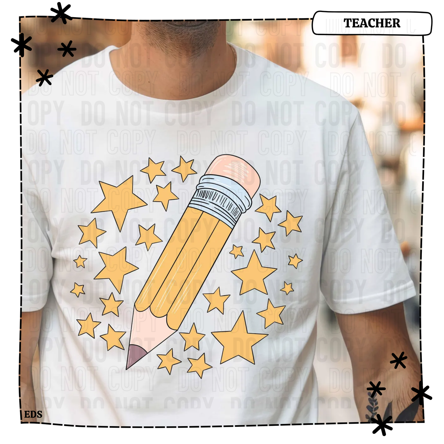 Pencil Yellow Stars