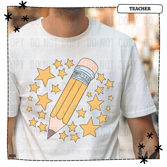 Pencil Yellow Stars