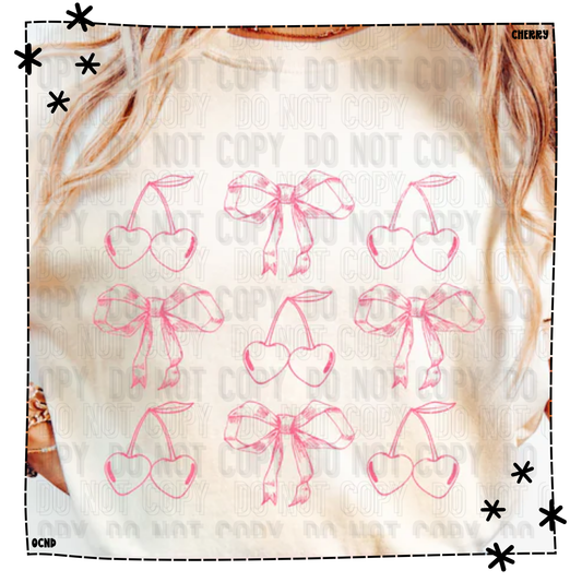 Pink Cherry Bow Collage