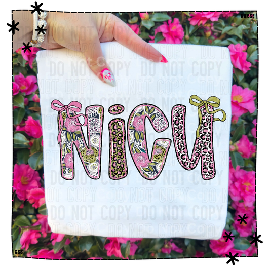 Pink Floral Leopard NICU