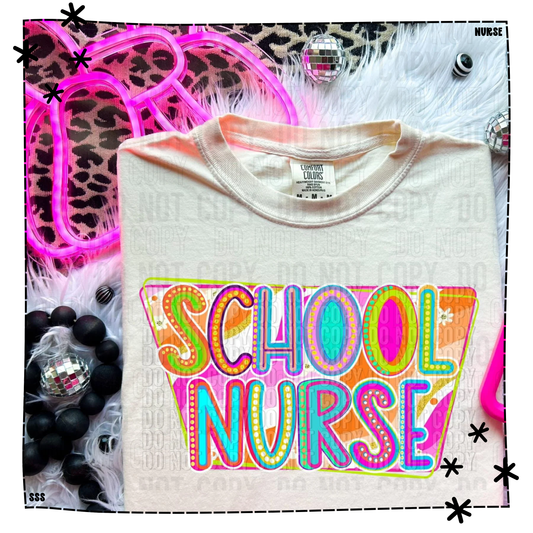 School Nurse Retro Marquee