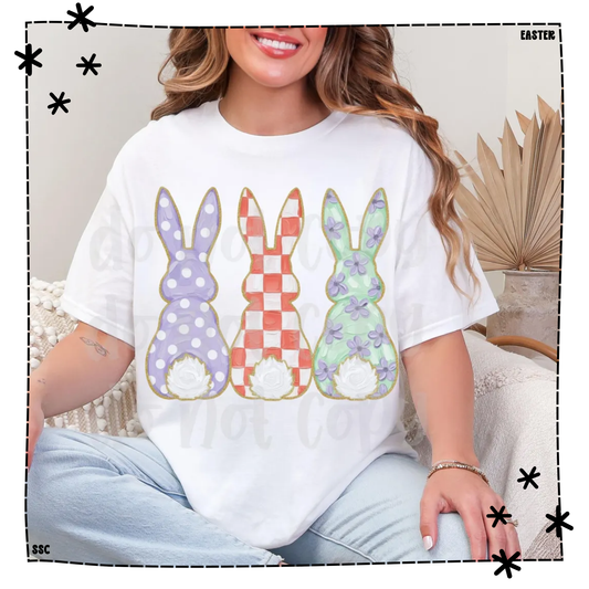 Spring Easter Bunnies Purple Dots