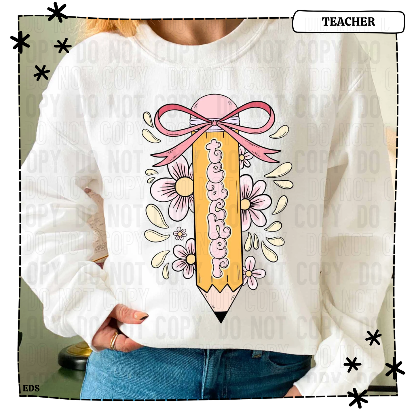 Teacher Pencil Bow