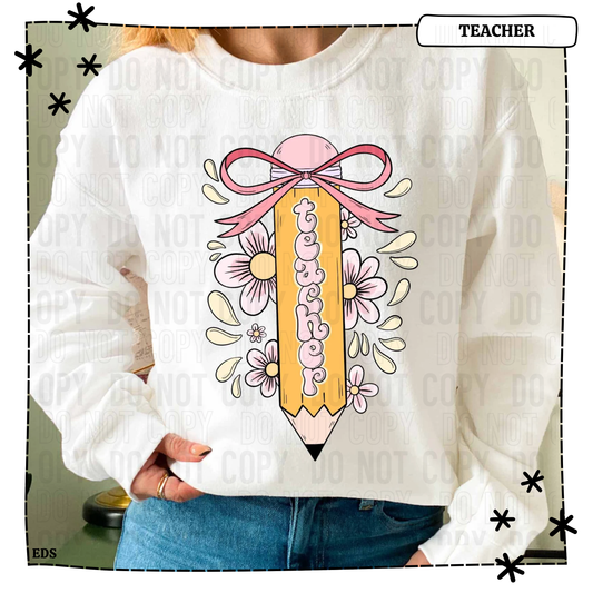 Teacher Pencil Bow