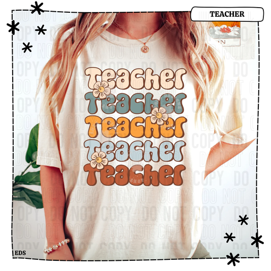 Teacher Stacked Flower