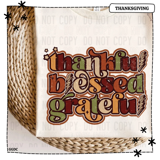 Thankful Blessed Grateful