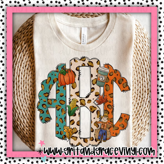 Fall Leopard Variety Monogram