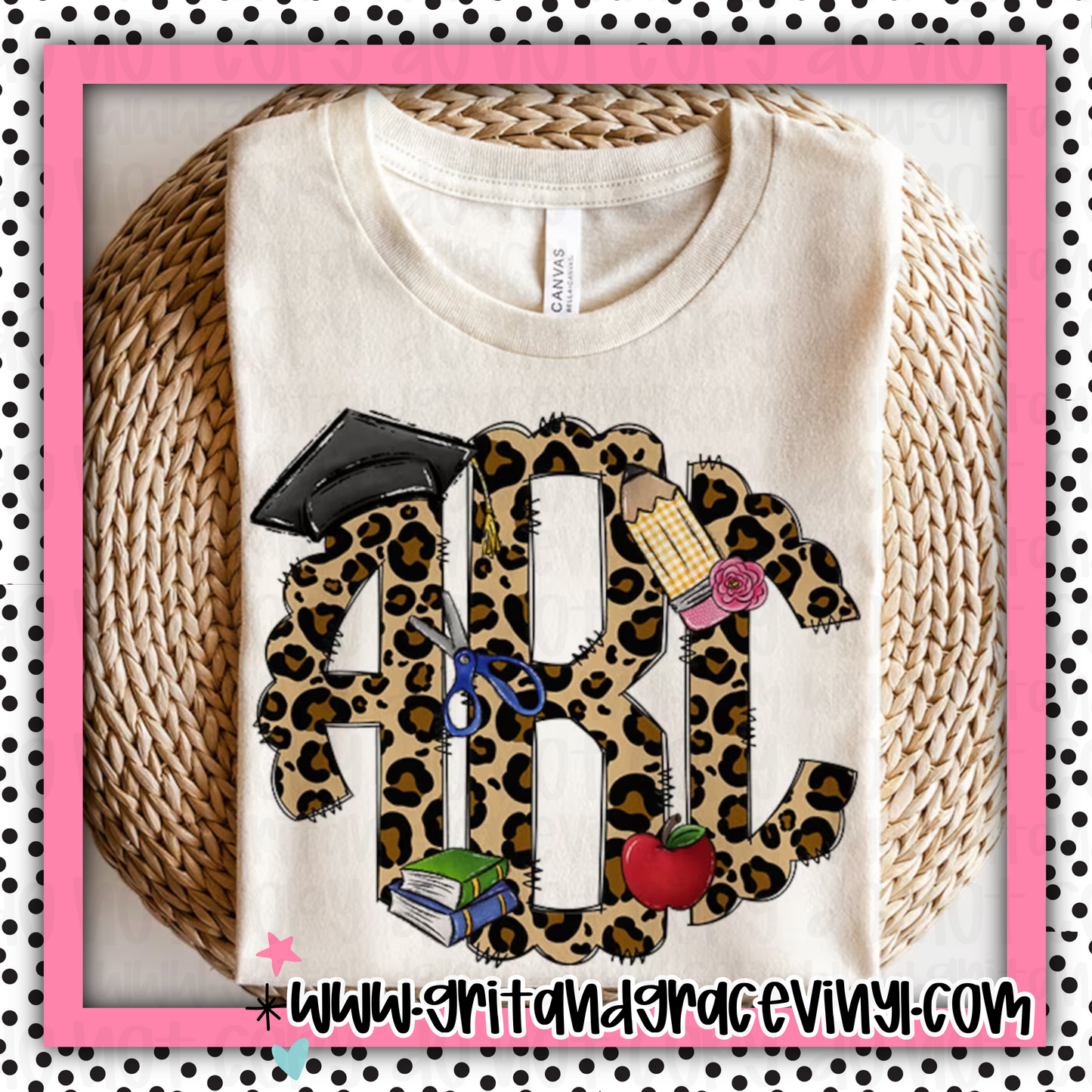 Cheetah Teacher Monogram