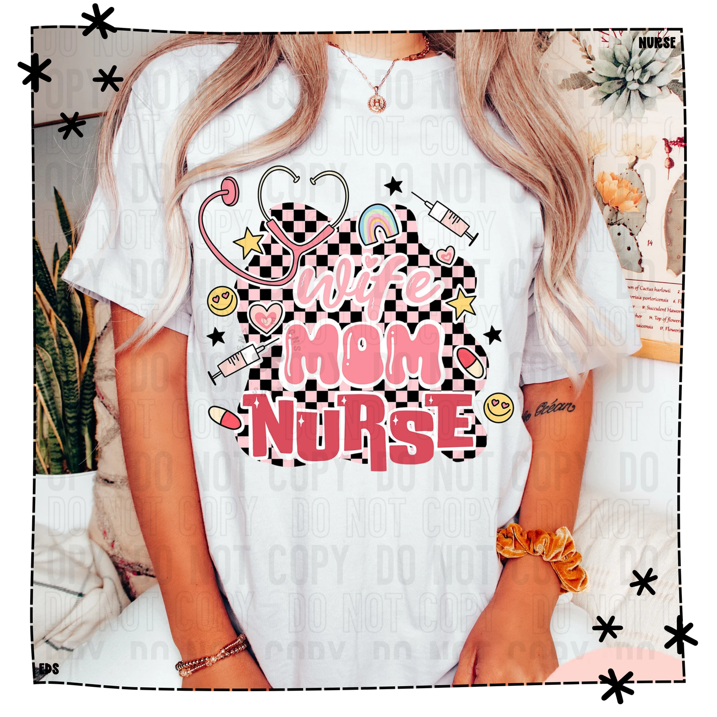 Wife Mom Nurse Doodle