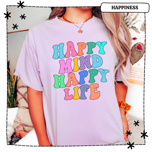 Retro Bright Happy Mind Happy Life